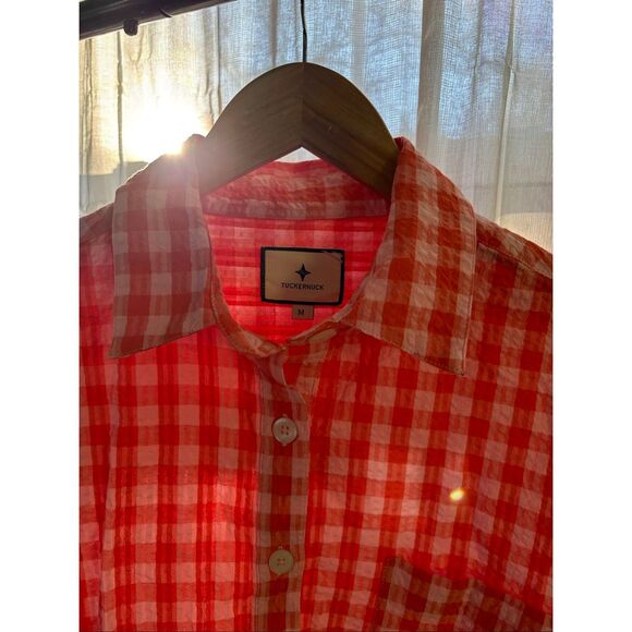 Tuckernuck Orange and Pink Seersucker Augustus Shirt - Picture 5 of 9